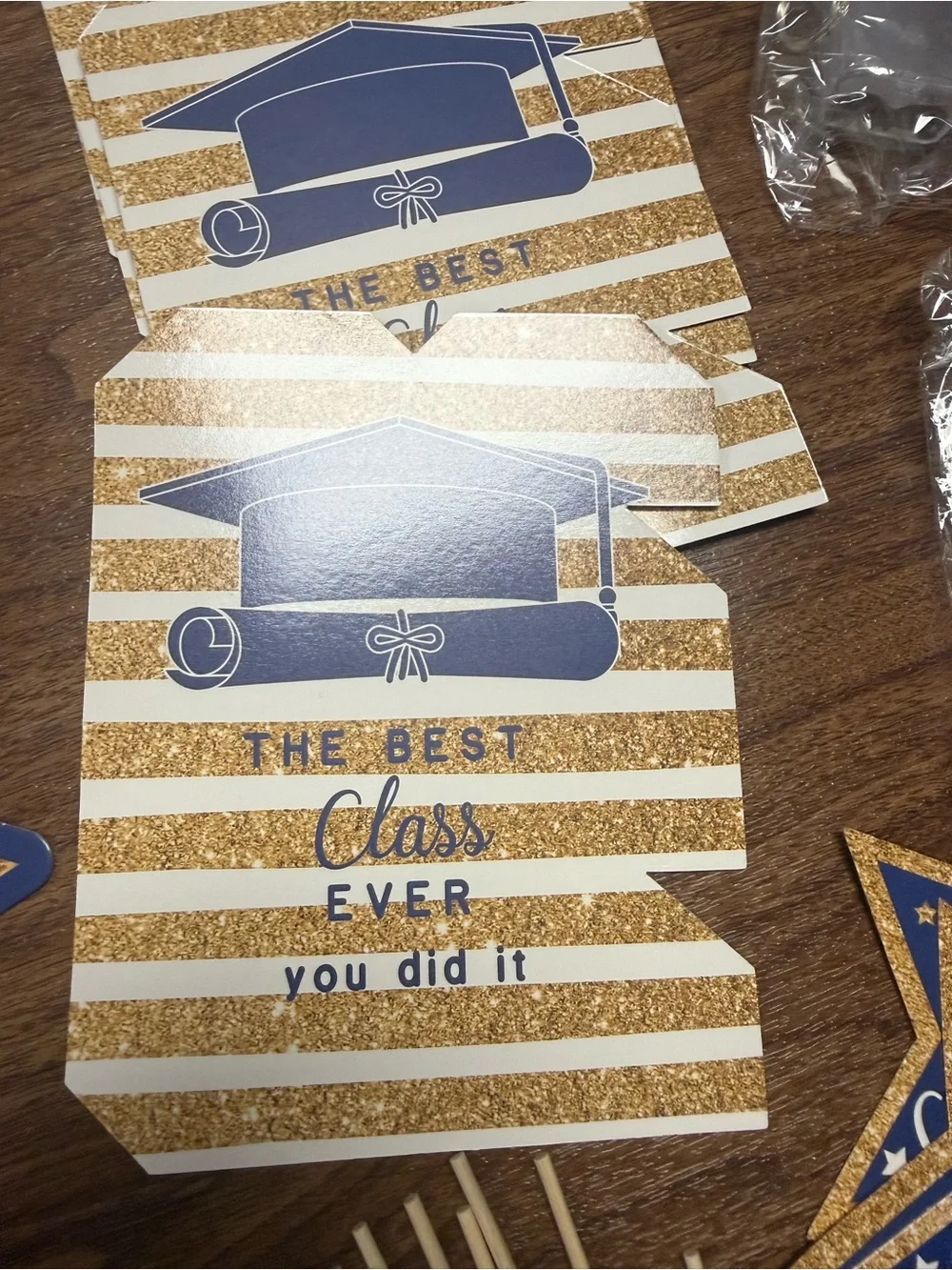 Blue & Gold Graduation Party Kit - Congrats Grad Decorations